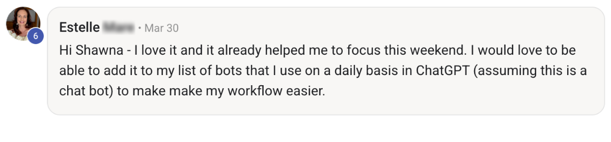 Customer testimonial