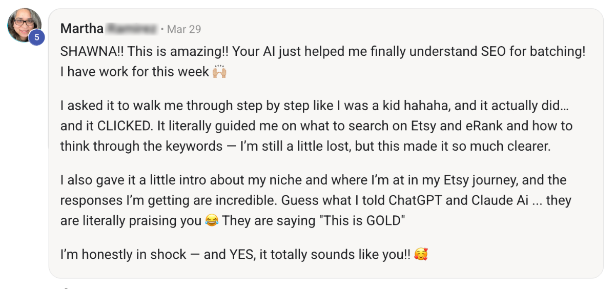 Customer testimonial